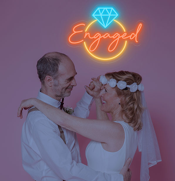 Diamond Engaged Ring Neon Sign
