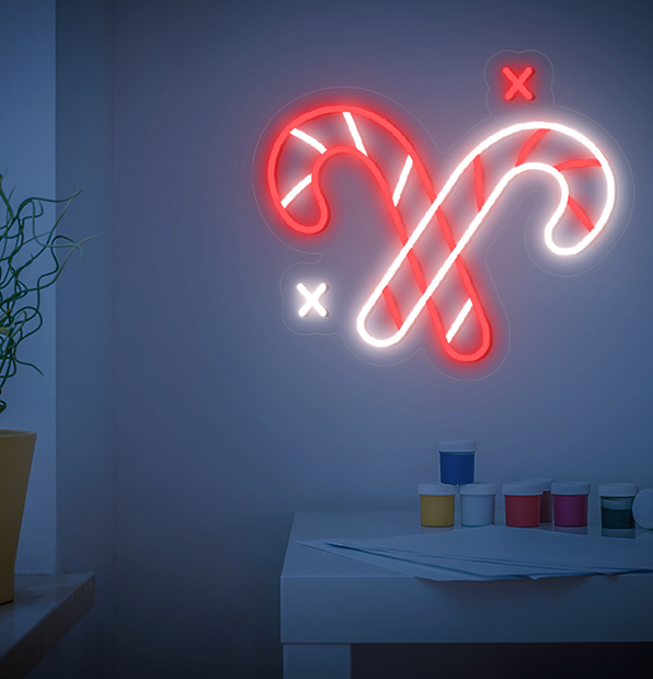 Candy Cane Neon Sign