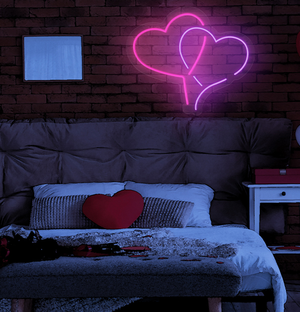 Neon Heart Valentine Signs