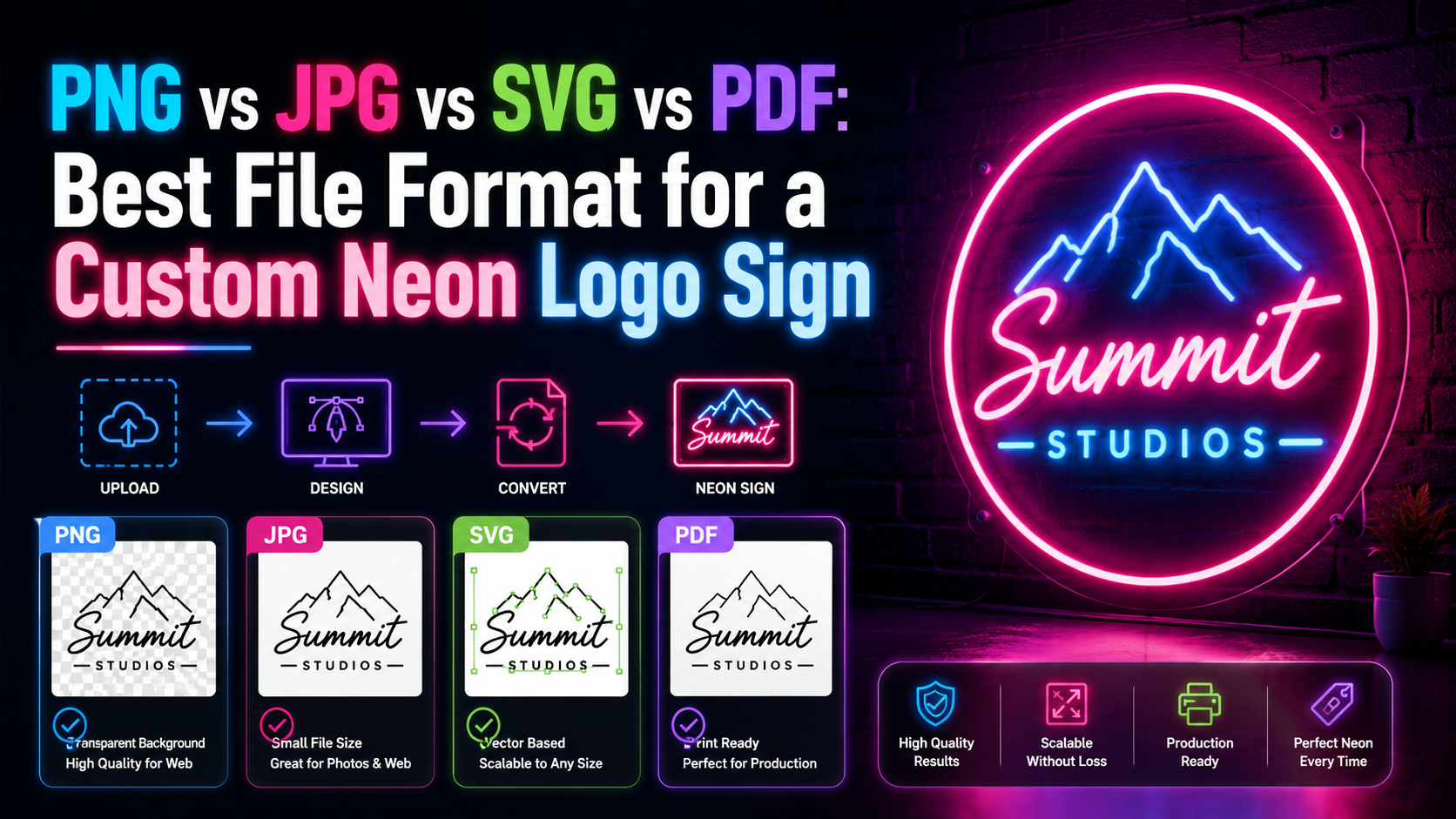 PNG vs JPG vs SVG vs PDF for Custom Neon Logo Signs PNG vs JPG vs SVG vs PDF for Custom Neon Logo Signs