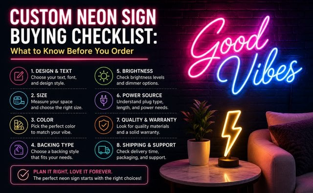 Custom Neon Sign Buying Checklist: What to Know Before You Order