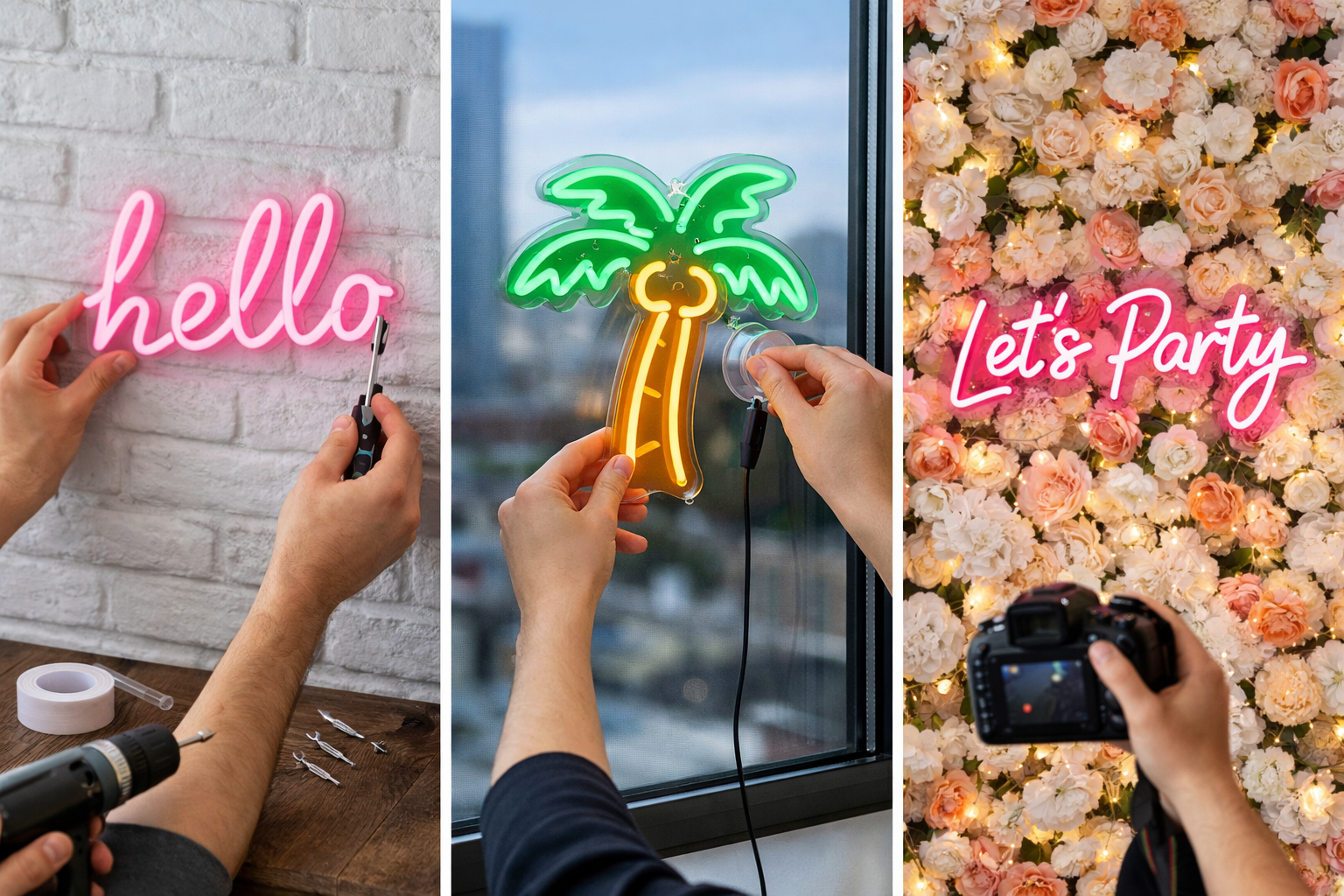 How to Hang Neon Signs on Walls, Windows, and Backdrops