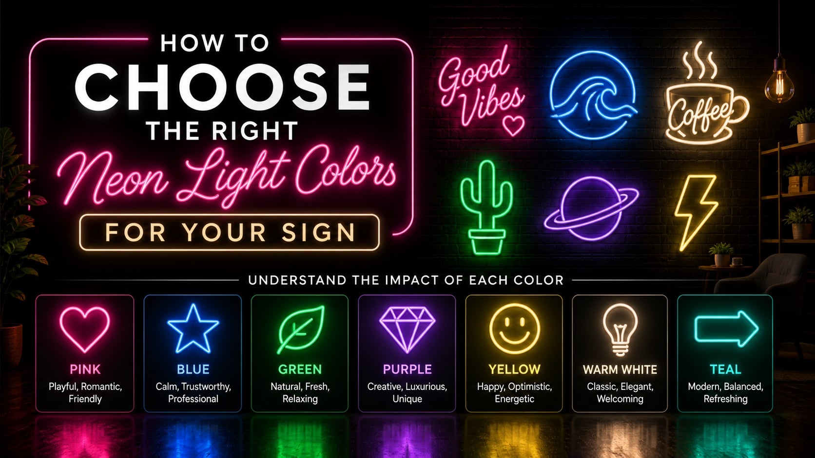 How to Choose the Right Neon Light Colors for Your Sign | Neon Guide