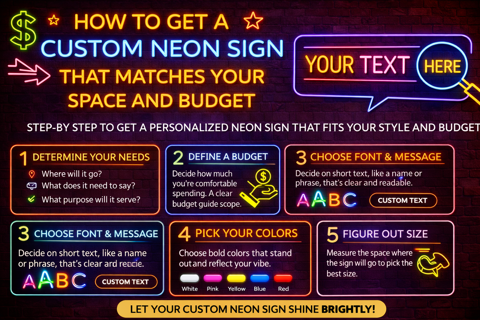 How to Get a Custom Neon Sign That Matches Your Space & Budget