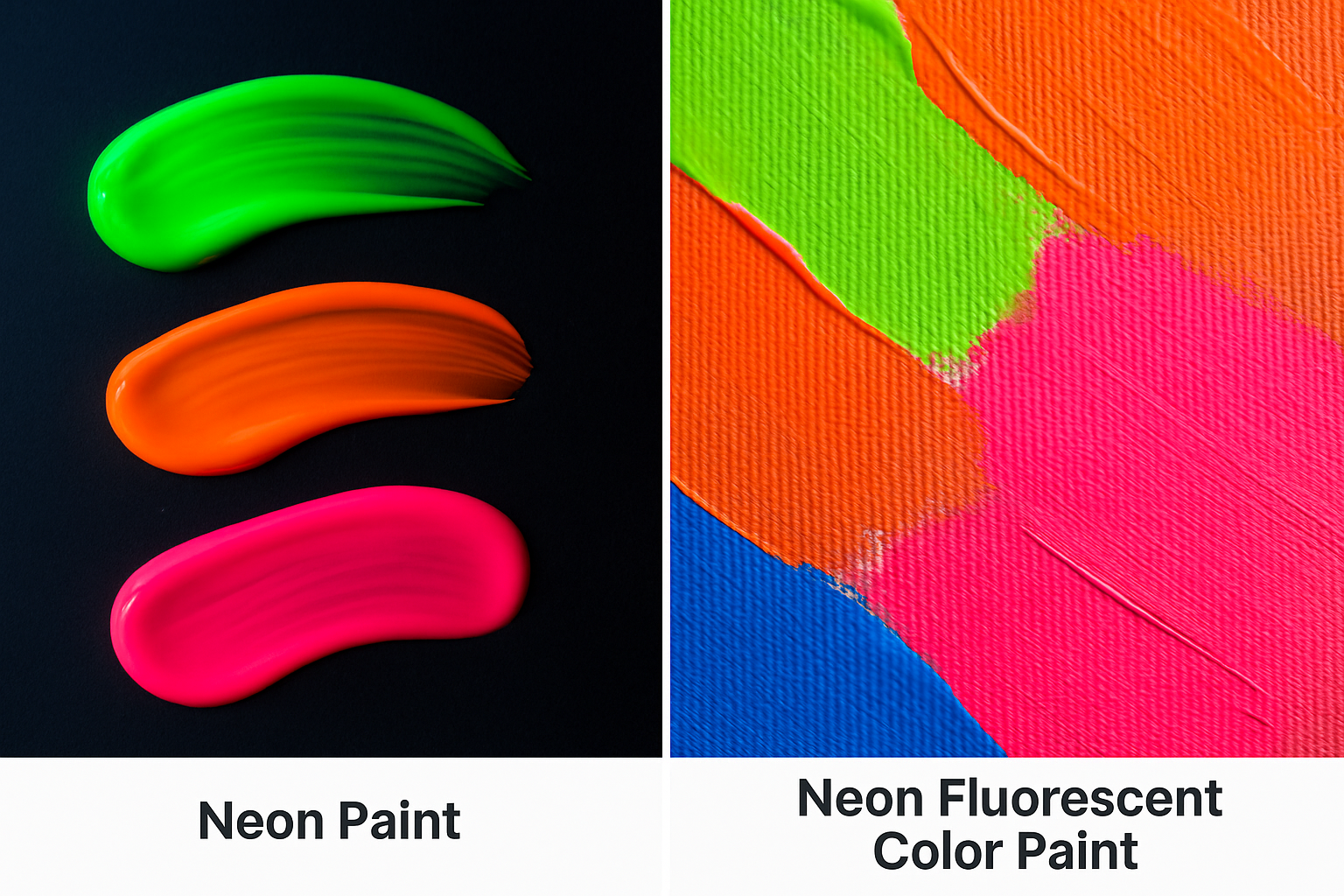 Neon Paint vs. Neon Fluorescent Color Paint: The Main Differences Neon Paint vs. Neon Fluorescent Color Paint: The Main Differences