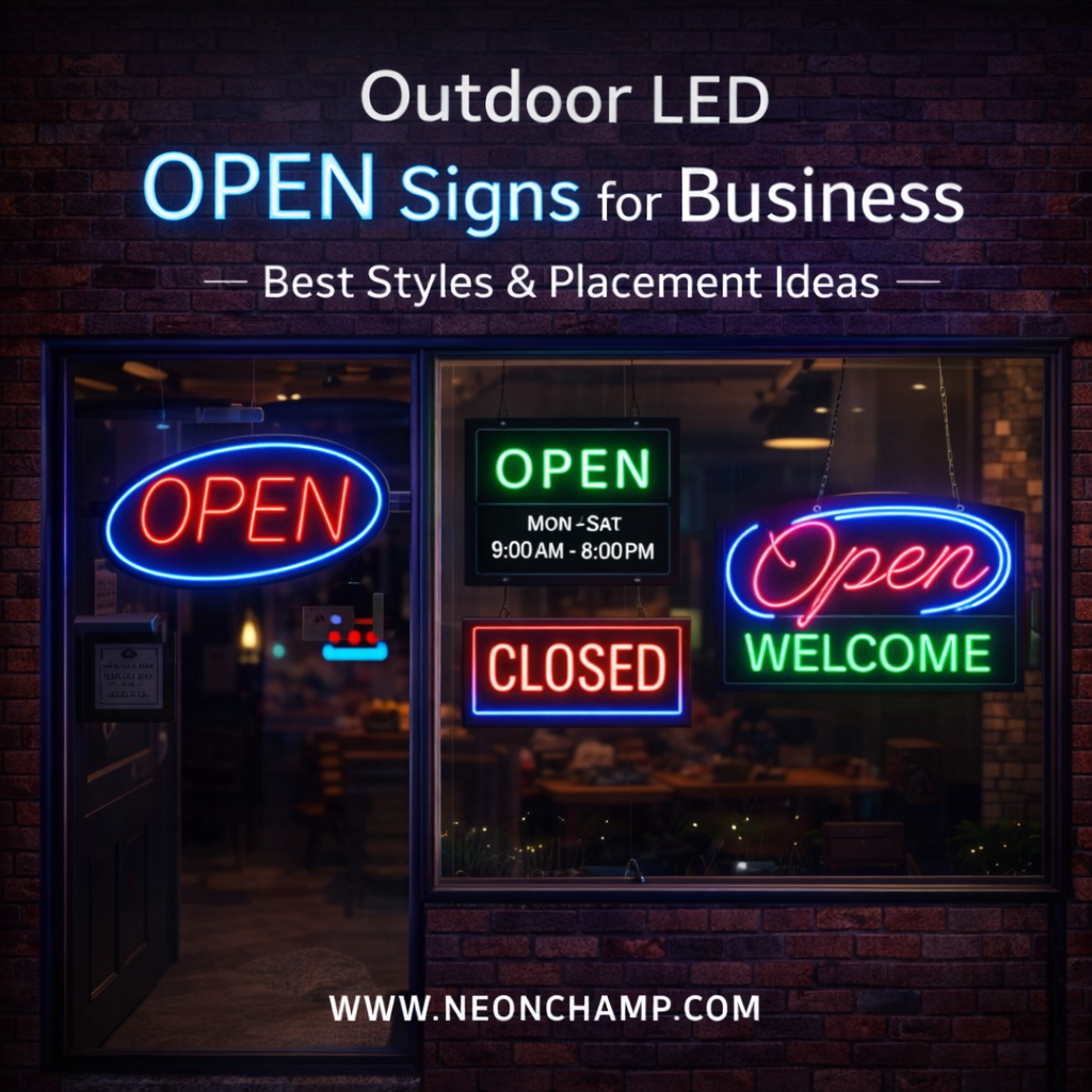 Outdoor LED Open Signs for Business: Best Styles and Placement Ideas