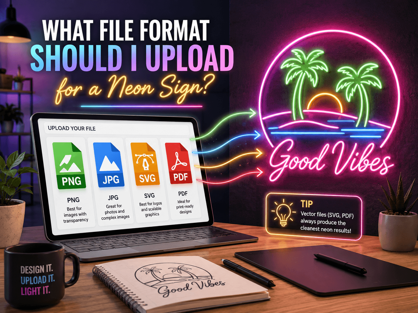 PNG vs JPG vs SVG vs PDF for Custom Neon Logo Signs PNG vs JPG vs SVG vs PDF for Custom Neon Logo Signs