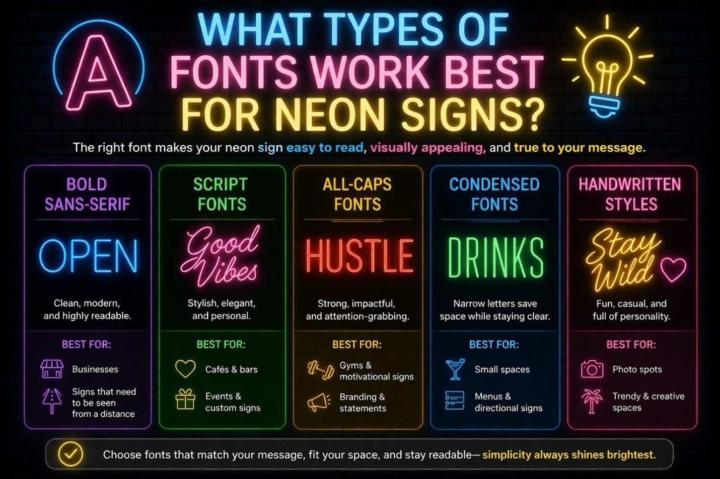 A Guide to the Best Fonts for Neon Signs That Stand Out