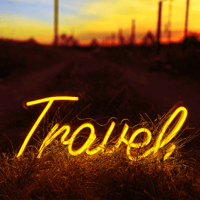 travel neon sign